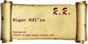 Riger Róza névjegykártya